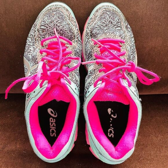 Excellent Asics GEL Kayano 22 Lite Show Glow Pink Light Blue Black Womens 9 US - Picture 10 of 14